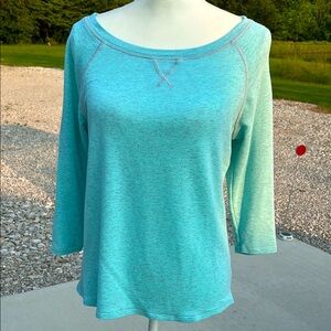EUC The Limited  Mint Green with gray heather 3/4 Sleeve Relaxed Tee